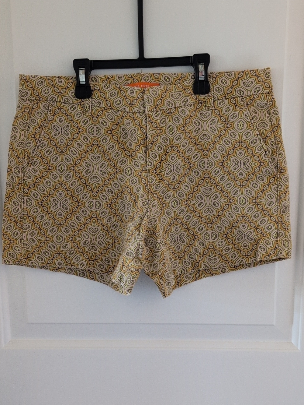Joe Fresh Yellow Geometric Women's Bermuda Shorts